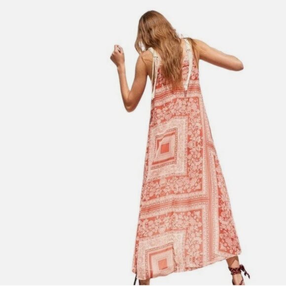 ZARA Boho Floral-Patch Maxi Dress with Crochet Neck and Fringe XS/S - Picture 5 of 16